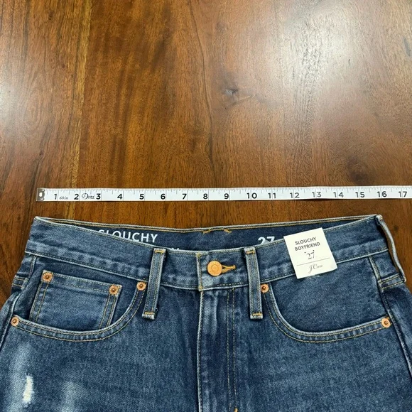 New! J. Crew Slouchy Boyfriend Jeans in Barn Wash Size 27 - Picture 8 of 10